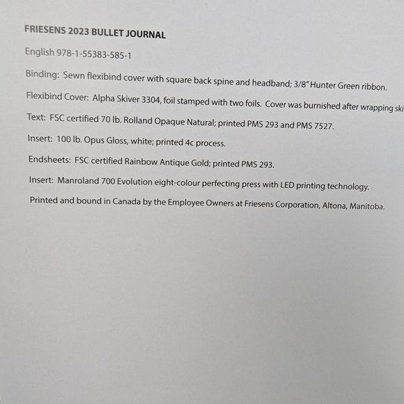 Friesens Bright Ideas 2023 Bullet Journal Rare Canadian Print Award New - Picture 6 of 16